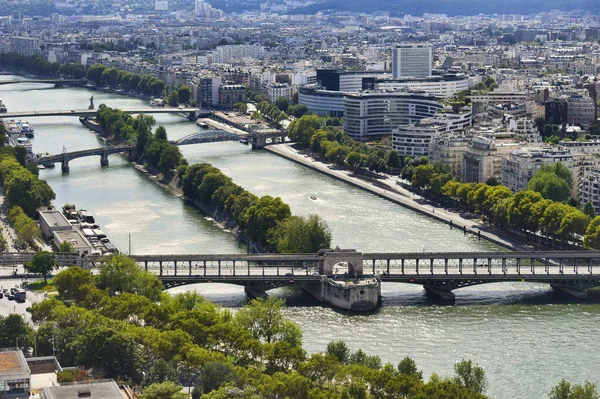 Una Toma Alto Ángulo Del Río Sena París — Foto de Stock
