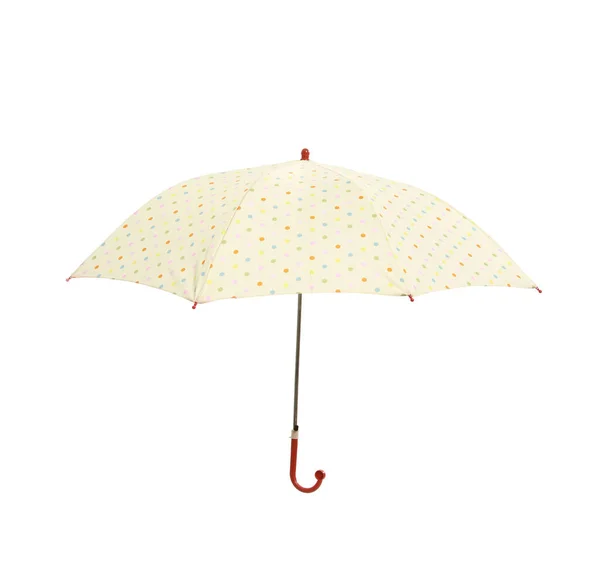 Een Close Opname Van Een Paraplu Geïsoleerd Een Witte Achtergrond — Stockfoto