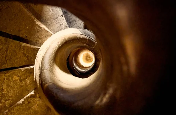 Closeup Shot Spiraling Stone Stairs — Stock Photo, Image