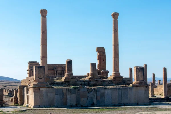 Veduta Del Paesaggio Delle Famose Rovine Romane Timgad Algeria — Foto Stock