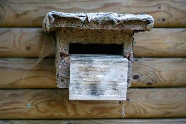 Tiro Close Uma Casa Pássaros Madeira — Fotografia de Stock