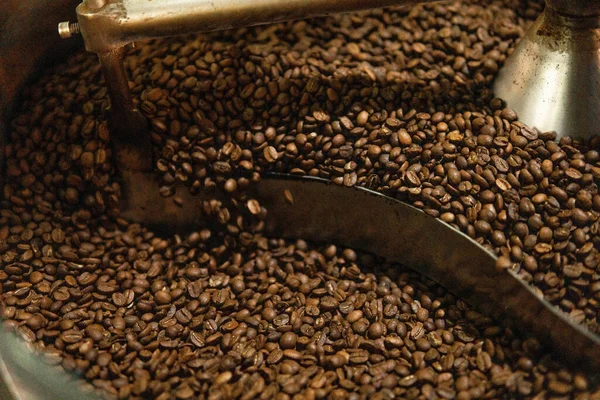 Duży Kąt Strzał Ziarna Kawy Fabryce — Zdjęcie stockowe