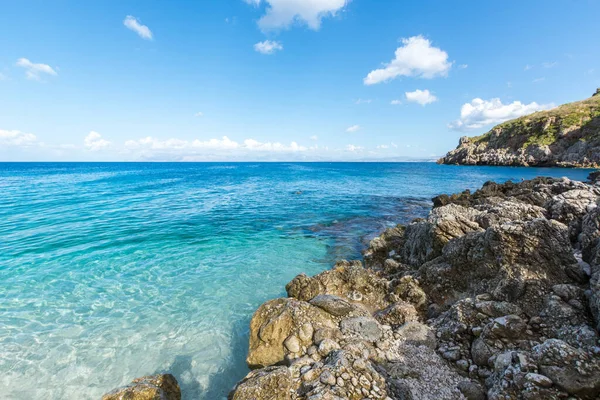Det Kristallklara Vattnet San Vito Capo Stranden Semester Sicilien — Stockfoto