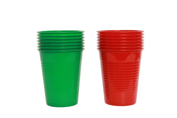 Closeup Shot Red Green Plastic Disposable Cups Isolated White Background  Stock Photo by ©Wirestock 427530958