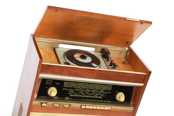 Una Radio Vintage Sfondo Bianco — Foto Stock