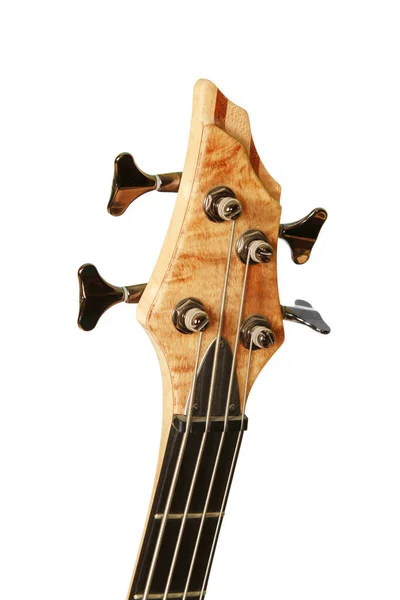 Een Verticaal Shot Van Een Bas Gitaar Headstock — Stockfoto