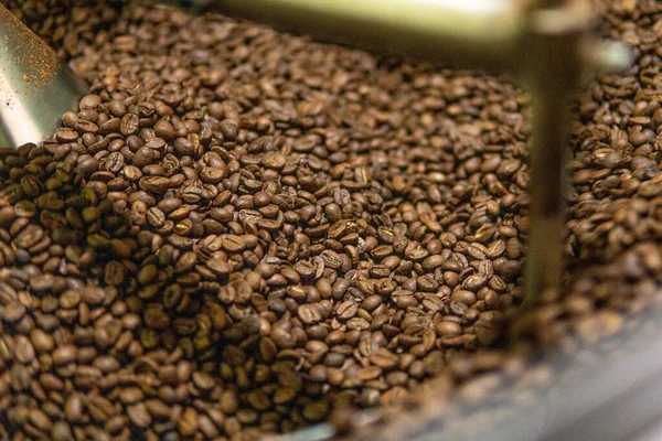 Duży Kąt Strzał Ziarna Kawy Fabryce — Zdjęcie stockowe