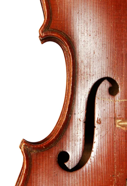 Vertikal Bild Del Vintage Violin Vit Bakgrund — Stockfoto