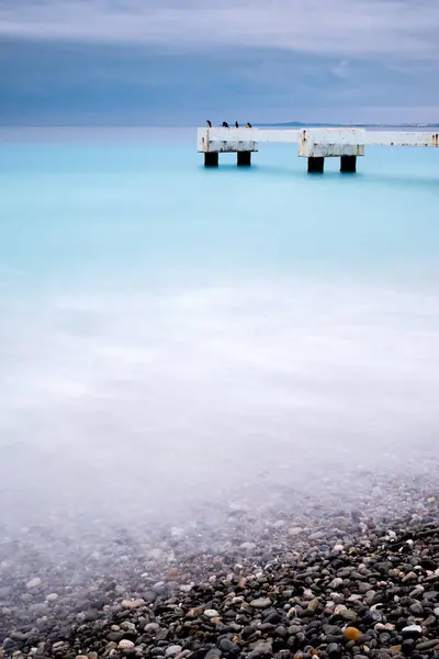 Μια Όμορφη Φωτογραφία Της Προβλήτας Lido Νίκαια Cote Azur Γαλλία — Φωτογραφία Αρχείου