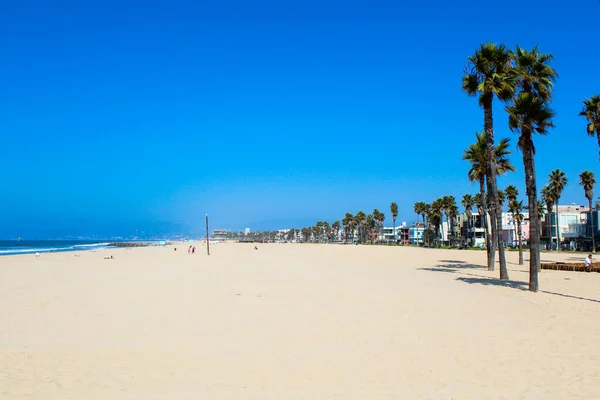 Hermosa Zona Playa Venecia Los Ángeles Bajo Cielo Azul Claro — Foto de Stock