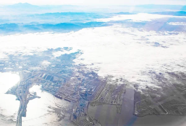 Die Luftaufnahme Von Oben Auf Die Stadt San Francisco Unter — Stockfoto