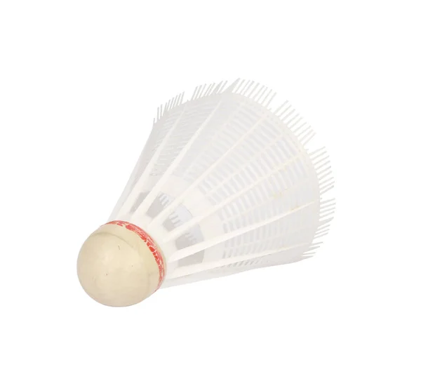 Shuttlecock Isolado Fundo Branco — Fotografia de Stock