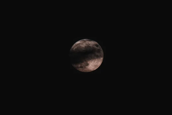 Ein Heller Vollmond Dunklen Himmel Der Nacht — Stockfoto