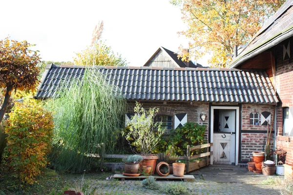 Een Kleine Oude Stenen Schuur Omringd Door Planten Het Platteland — Stockfoto