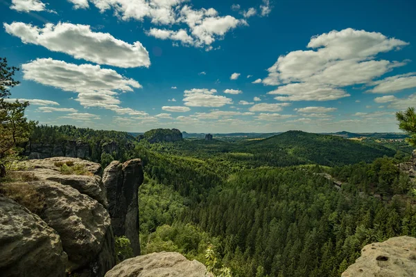 Krásný Výhled Národní Park Saské Švýcarsko Německu — Stock fotografie