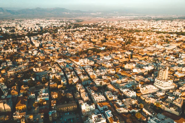 Uma Vista Aérea Cidade Antiga Nicósia Chipre — Fotografia de Stock