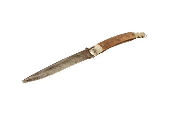 Beyaz Arka Planda Izole Edilmiş Bir Avcı Bıçağı — Stok fotoğraf