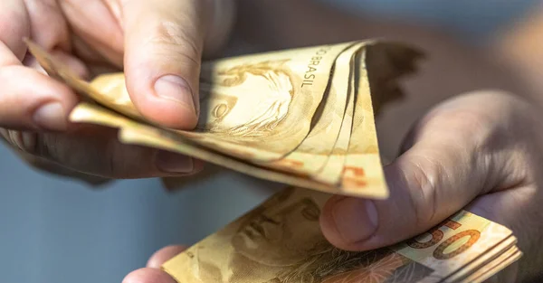 Een Close Shot Van Brazilië Geld — Stockfoto