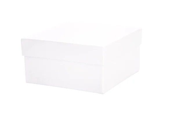 在白色背景上隔离的一个白色盒子 — 图库照片