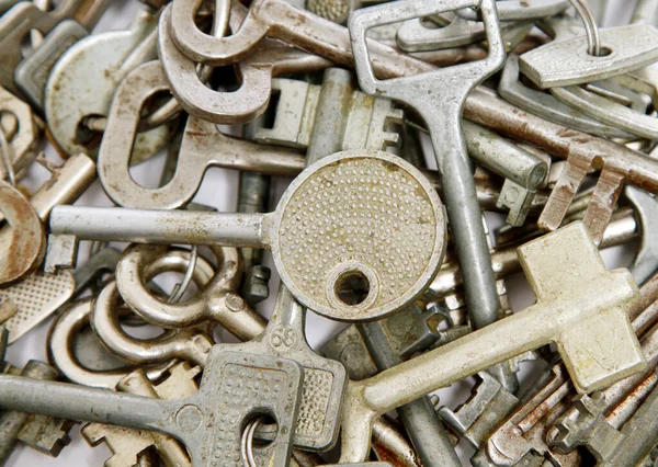 Detailní Záběr Starých Dveřních Klíčů — Stock fotografie