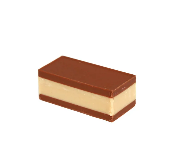 Tiro Close Chocolate Isolado Fundo Branco — Fotografia de Stock