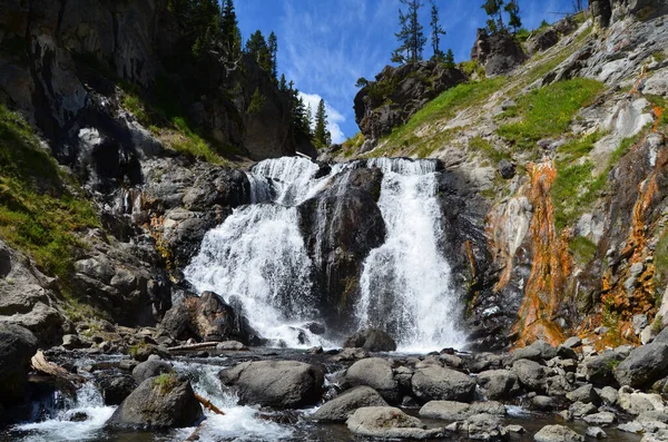 Krásný Výhled Slavný Vodopád Mystic Falls Wyomingu Usa — Stock fotografie