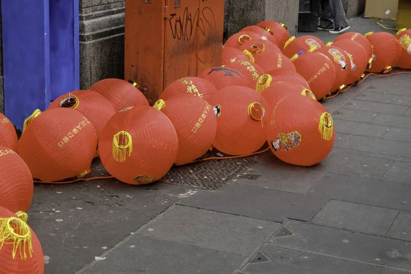 Londra Regno Unito Febbraio 2016 Preparativi Capodanno Cinese China Town — Foto Stock