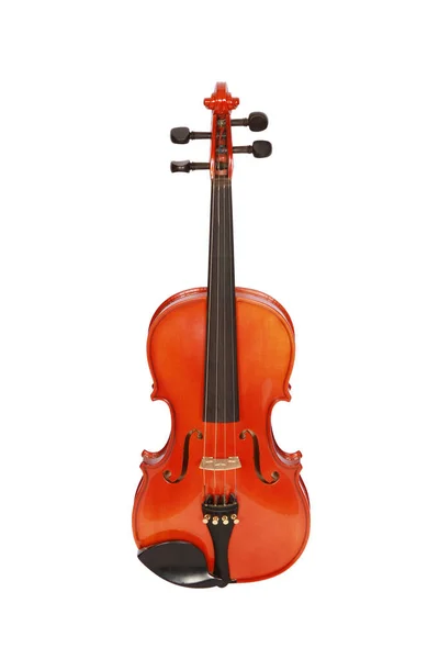 Tiro Vertical Violino Fundo Branco — Fotografia de Stock