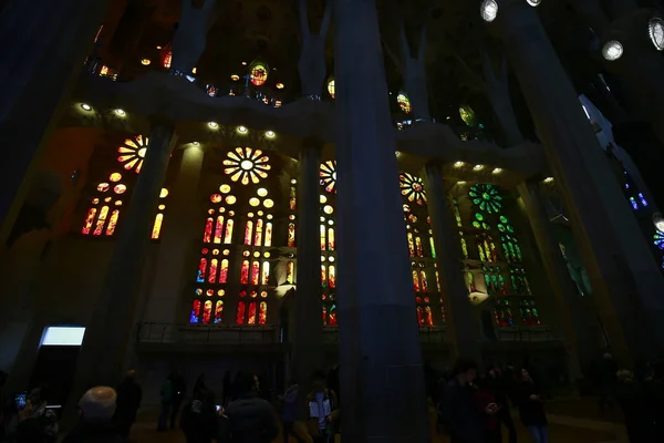 Barcelon España Febrero 2017 Sagrada Familia Sagrada Familia Tiene Torres — Foto de Stock