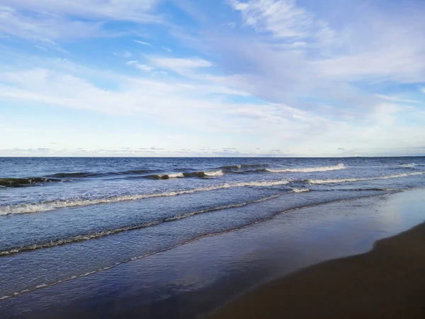 Una Vista Hermosa Costa Arena Wyspa Sobieszewska Gdansk Polonia —  Fotos de Stock