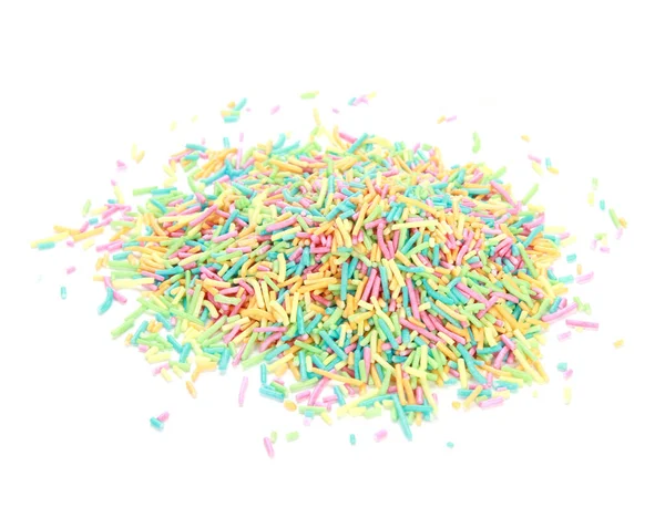 Pile Colorful Sprinkles White Background — Stock Photo, Image