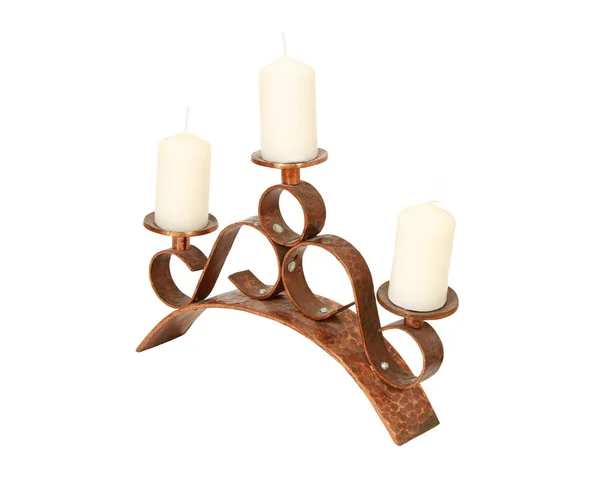 Antique Candle Stand White Background — Stock Photo, Image