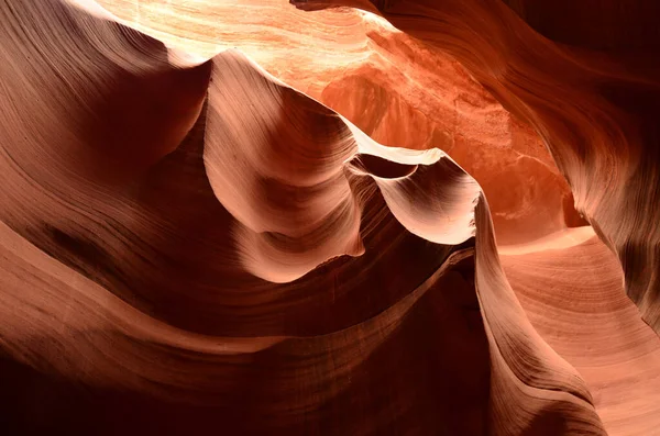 Las Paredes Piedra Arenisca Con Curvas Ranura Antelope Canyon Arizona — Foto de Stock