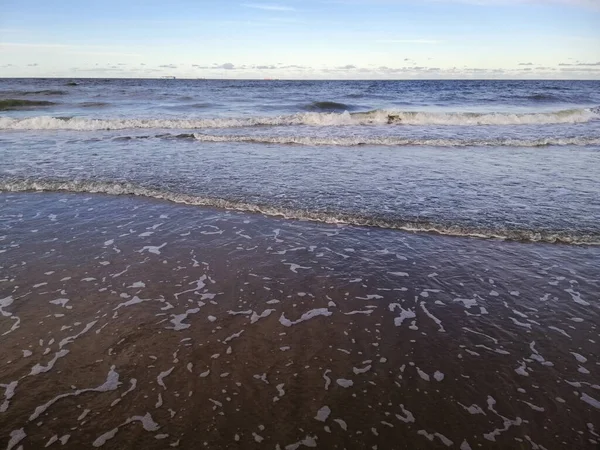 波兰格但斯克Wyspa Sobieszewska美丽的沙滩海岸线景观 — 图库照片
