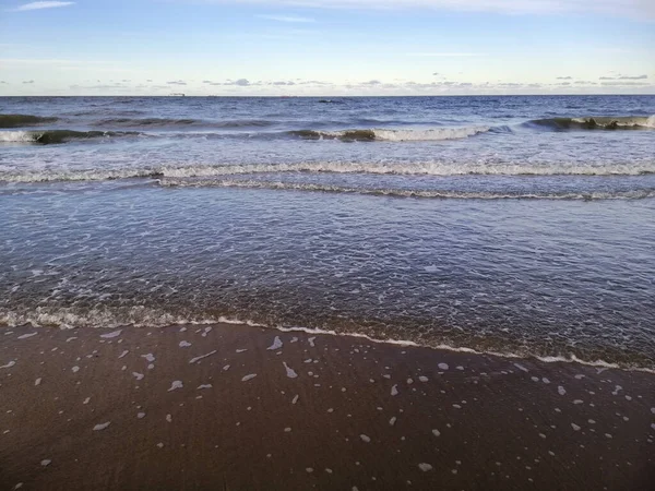 波兰格但斯克Wyspa Sobieszewska美丽的沙滩海岸线景观 — 图库照片