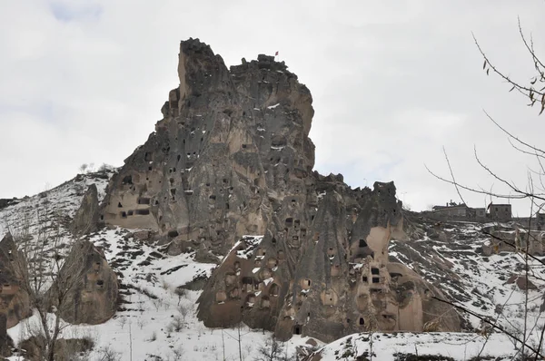 Türkiye Nin Merkez Anadolu Kentindeki Kapadokya Manzarasına Yakın Çekim — Stok fotoğraf