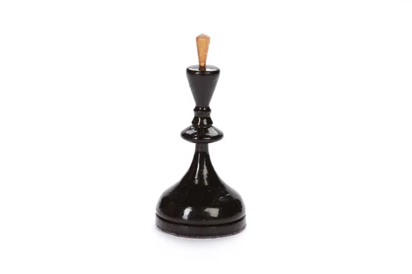 Чорний Шаховий Король Стоїть Білому Тлі — стокове фото