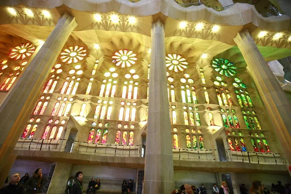 Barcelon Espanha Fev 2017 Sagrada Família Sagrada Família Tem Torres — Fotografia de Stock