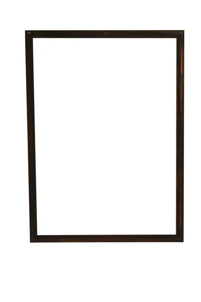 Empty Wooden Picture Frame Isolated White Background — Stock Photo, Image