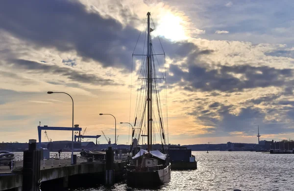 Kiel Germany Nov 2020 Beautiful Sunset Day View Port Kiel — Stock Photo, Image