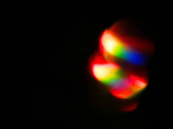 Rainbow Light Leaks Lens Flares Beautiful Design Elements Isolated Black — Stock Photo, Image