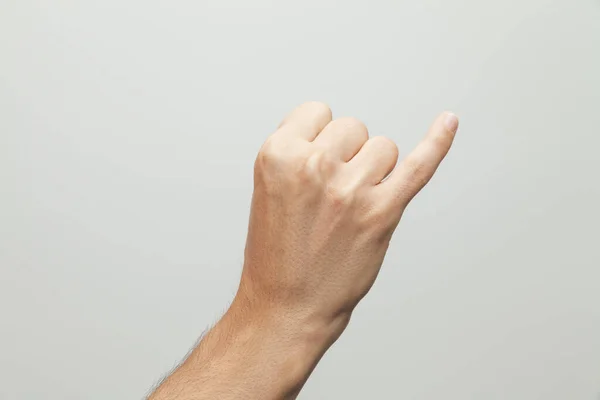 Nahaufnahme Einer Handgeste Auf Weißem Hintergrund — Stockfoto