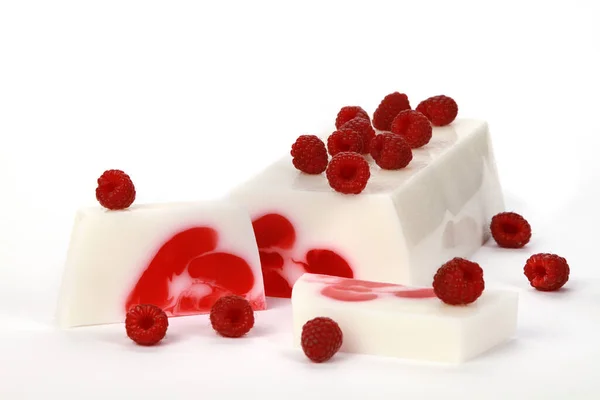 Raspberry Scented Soap White Background — Stock Photo, Image