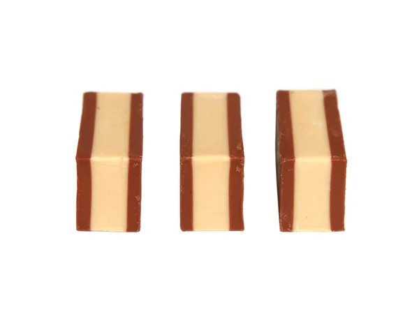 Conjunto Doces Chocolate Isolado Fundo Branco — Fotografia de Stock