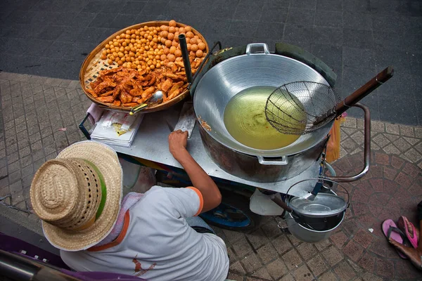 High Angle Shot Mobile Street Food Point Cooker — Stock Photo, Image