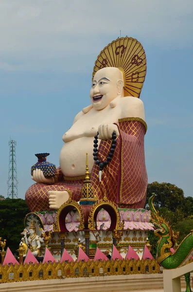 Budai Nin Tarihi Heykeli Wat Plai Laem Samui Tayland — Stok fotoğraf
