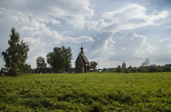 Église Saint Nicolas Bois Par Une Journée Ensoleillée Suzdal Russie — Photo
