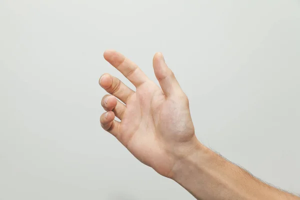 Крупним Планом Знімок Жесту Руки Білому Тлі — стокове фото