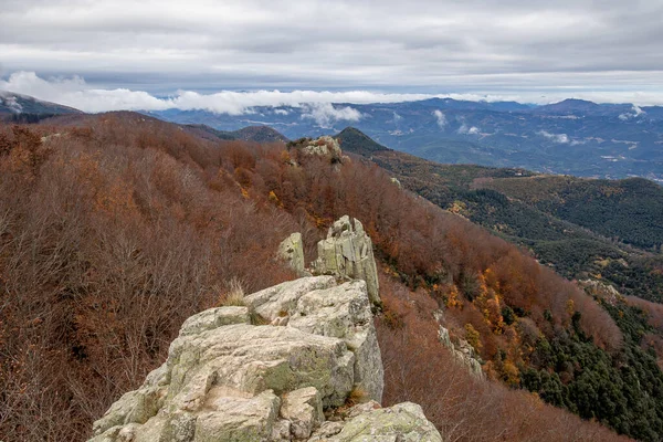 Jesienne Zdjęcie Hiszpańskiej Góry Montseny Niedaleko Santa Del Montseny Katalonia — Zdjęcie stockowe