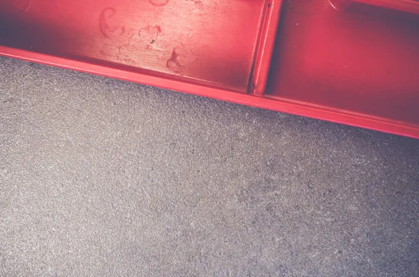 Primo Piano Con Vista Dall Alto Contenitore Rosso Una Superficie — Foto Stock
